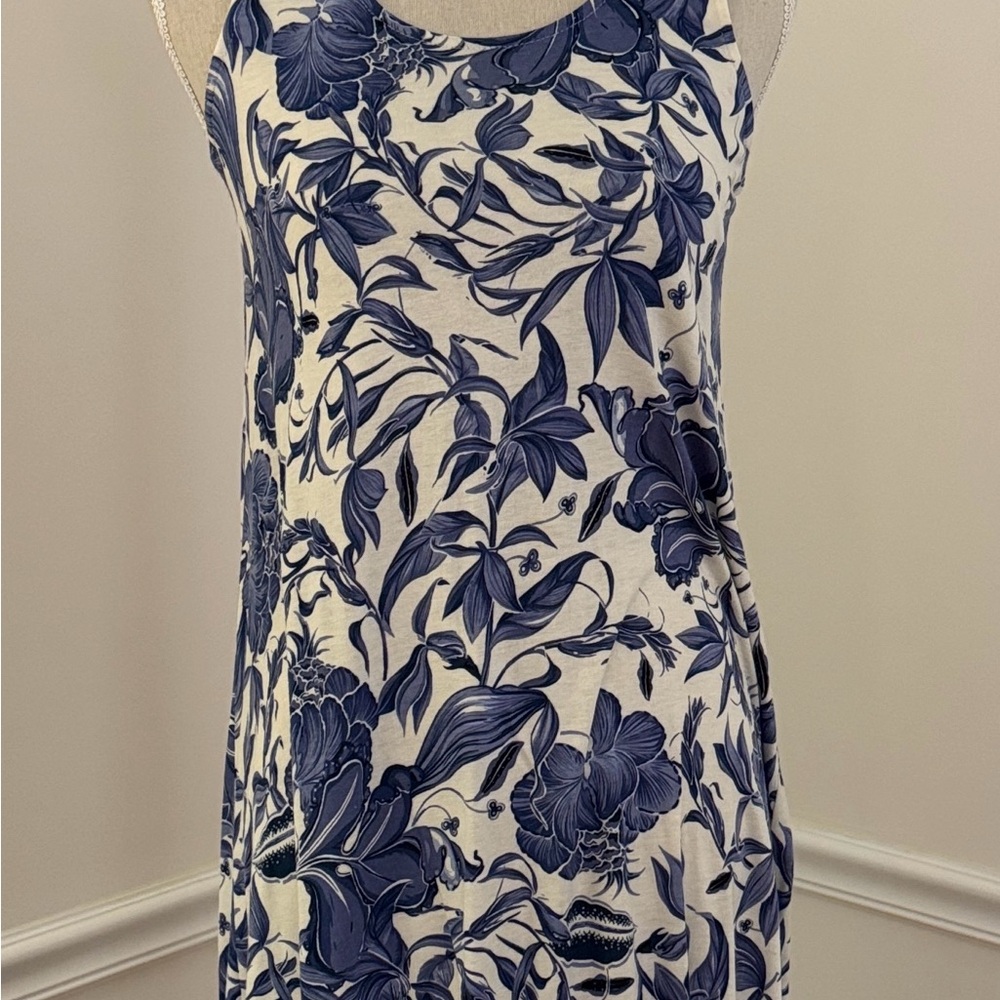 Philosophy Women's Sleeveless Lightweight Floral Majolica Blue & White Dress XS - Picture 4 of 9